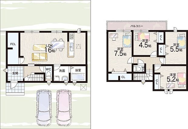 【4LDK】○御園小学校・・・徒歩10分 ○玉園中学校・・・徒歩24分