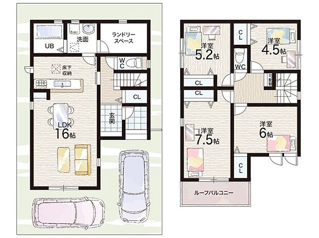 【3LDK+S(納戸)】○止々呂美小学校・・・徒歩5分 ○止々呂美中学校・・・徒歩5分
