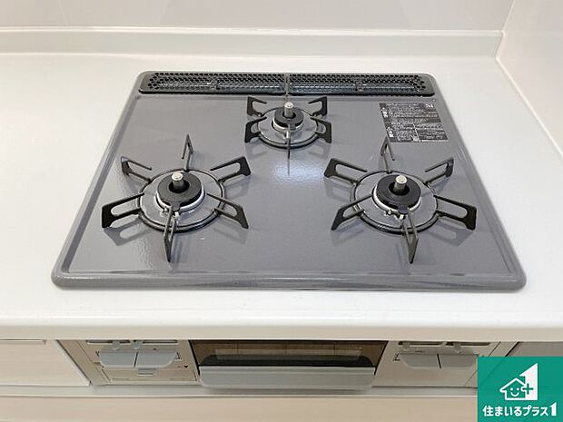 【コンロ】ダブル高火力Siセンサー付きコンロ!3口あるので、まとめて料理をする時も大活躍!