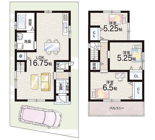 【3LDK】○堅下北小学校・・・徒歩7分 ○堅下北中学校・・・徒歩20分