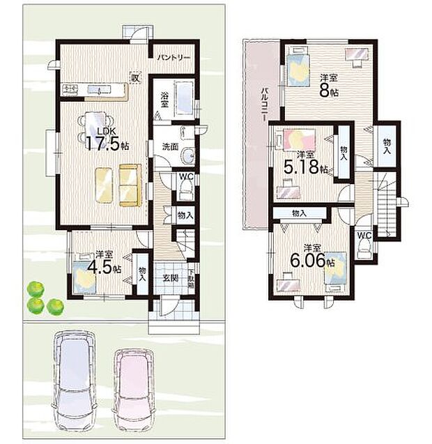 【4LDK】○南第二小学校・・・徒歩8分 ○南中学校・・・徒歩12分
