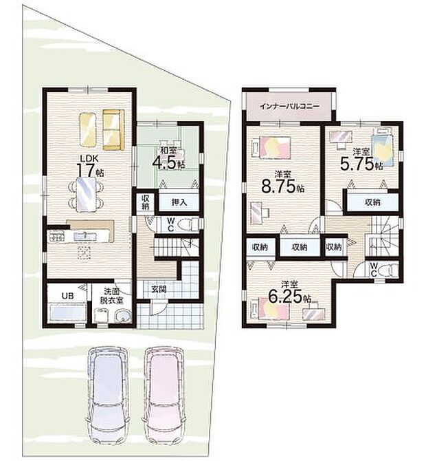 【4LDK】○済美小学校・・・徒歩5分 ○春日中学校・・・徒歩9分