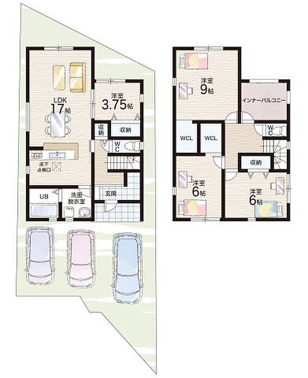 【4LDK】○済美小学校・・・徒歩5分 ○春日中学校・・・徒歩9分