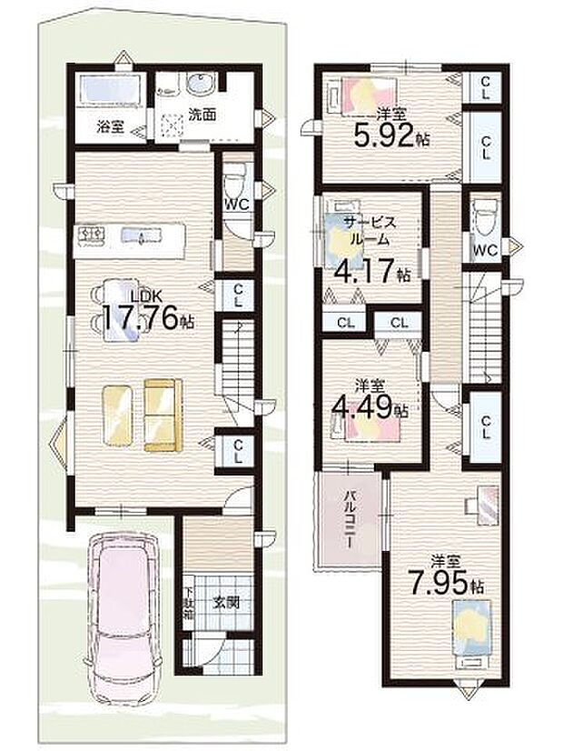 【4LDK】○牧岡東小学校・・・徒歩5分 ○牧岡中学校・・・徒歩10分