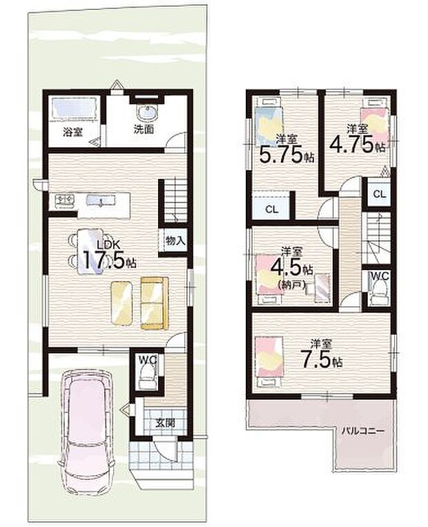 【3LDK+S(納戸)】○牧野小学校・・・徒歩10分 ○第三中学校・・・徒歩11分