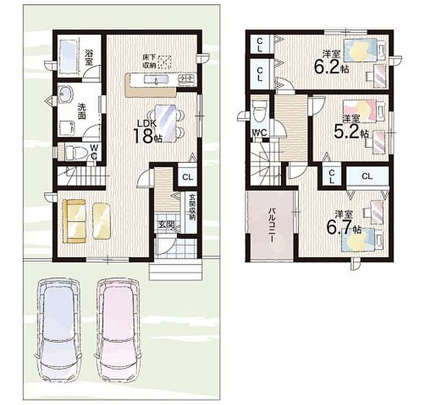 【3LDK】○北清水小学校・・・徒歩7分 ○第九中学校・・・徒歩12分
