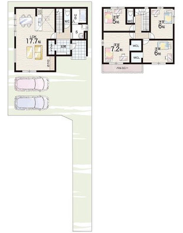 【4LDK】○家原寺小学校・・・徒歩7分 ○津久野中学校・・・徒歩7分