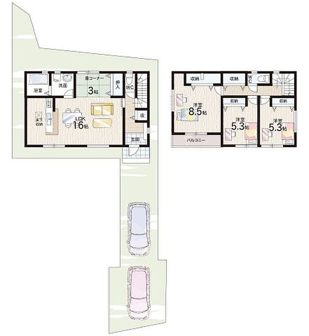 【3LDK+S(納戸)】○阿武野小学校・・・徒歩6分 ○阿武野中学校・・・徒歩17分