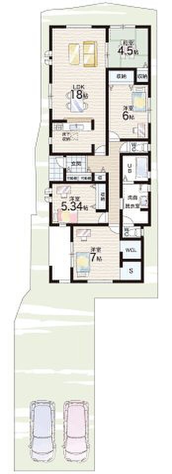 【4LDK】○加茂小学校・・・徒歩11分 ○泉川中学校・・・徒歩18分
