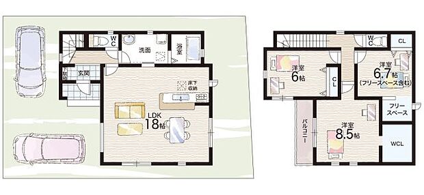 【3LDK】○三箇牧小学校・・・徒歩17分 ○第七中学校・・・徒歩24分