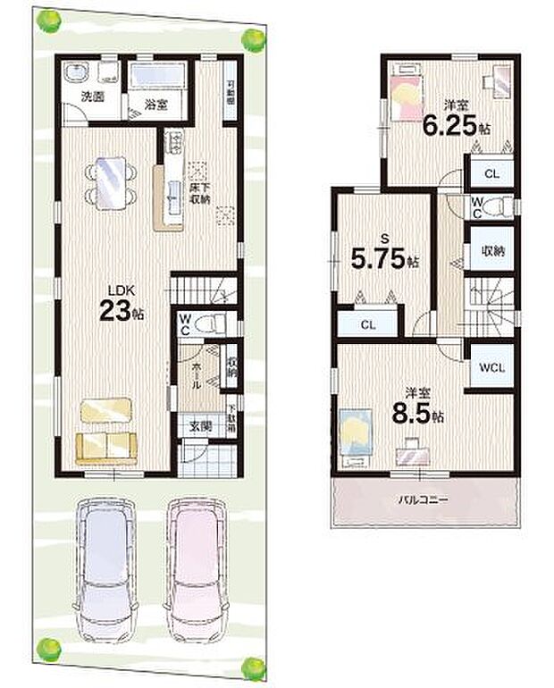【2LDK+S(納戸)】○長野小学校・・・徒歩7分 ○長野中学校・・・徒歩5分