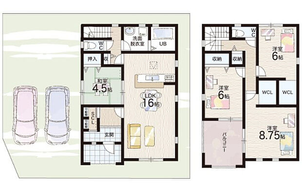 【4LDK】○甲南第一小学校・・・徒歩９分 ○甲南中学校・・・徒歩１０分