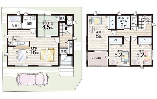 【4LDK+S(納戸)】○長尾小学校・・・徒歩27分 ○長尾中学校・・・徒歩24分