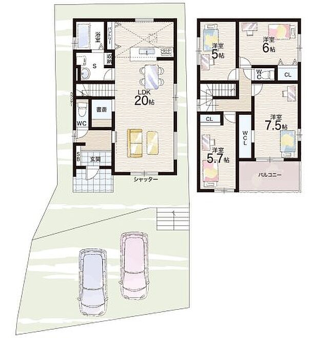 【4LDK】○枚方小学校・・・徒歩13分 ○枚方中学校・・・徒歩9分