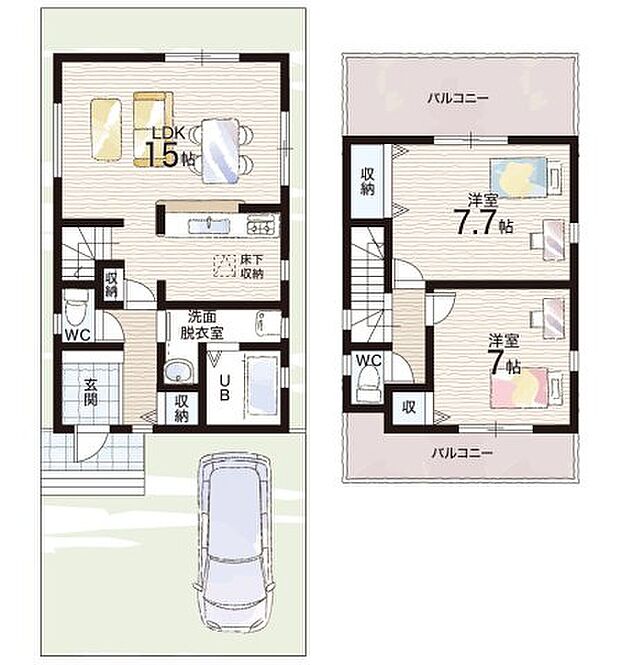 【2LDK】○寺田小学校・・・徒歩6分 ○城陽中学校・・・徒歩7分