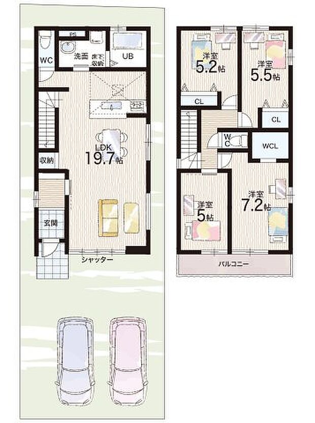 【4LDK】○瀬田東小学校・・・徒歩25分 ○瀬田北中学校・・・徒歩22分