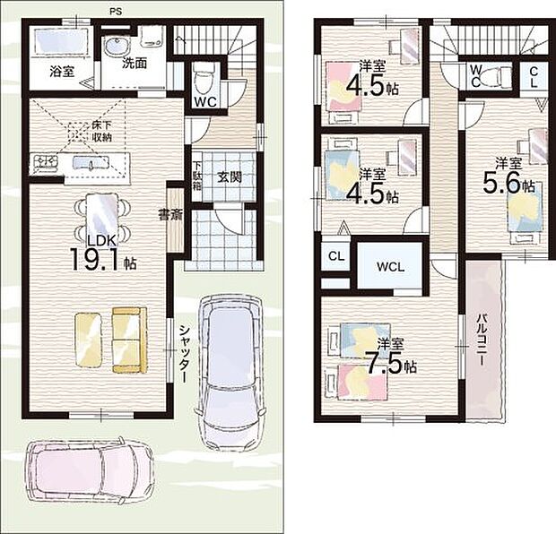 【4LDK】○大山崎小学校・・・徒歩15分 ○大山崎中学校・・・徒歩20分