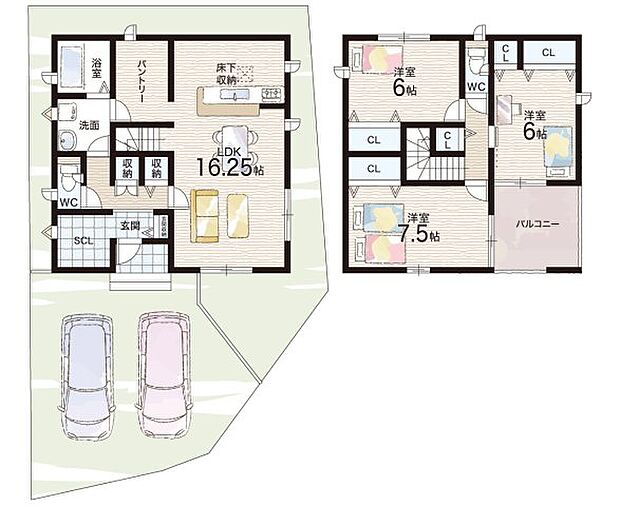 【3LDK】○山直北小学校・・・徒歩7分 ○山直中学校・・・徒歩10分