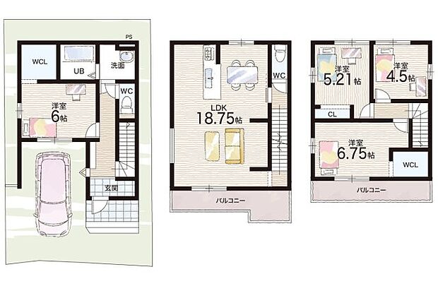 【4LDK】○諸福小学校・・・徒歩6分 ○諸福中学校・・・徒歩11分
