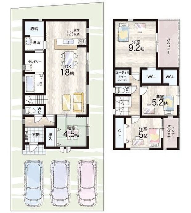 【4LDK】○志都美小学校・・・徒歩11分 ○香芝北中学校・・・徒歩18分