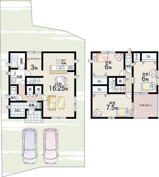 【3LDK】○片桐西小学校・・・徒歩8分 ○片桐中学校・・・徒歩15分