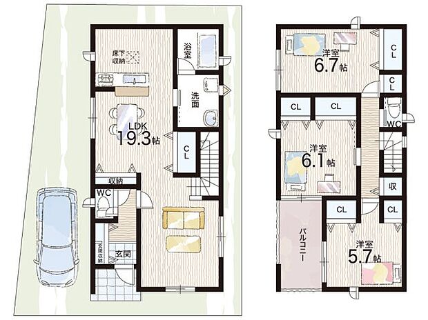 【3LDK】○布忍小学校・・・徒歩9分 ○松原第三中学校・・・徒歩16分