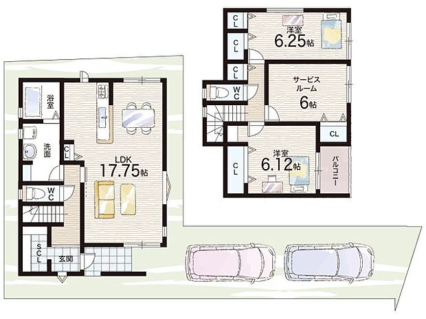 【2LDK+S(納戸)】○上野小学校・・・徒歩7分 ○第三中学校・・・徒歩12分