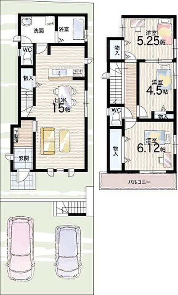【3LDK】○塩屋北小学校・・・徒歩5分 ○塩屋中学校・・・徒歩28分