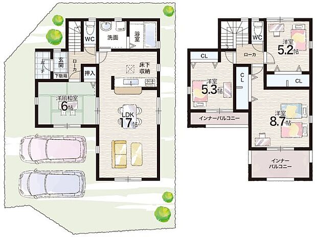 【4LDK】○上牧小学校・・・徒歩24分 ○上牧中学校・・・徒歩24分