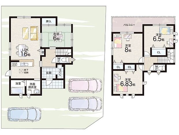 【4LDK】○陽明小学校・・・徒歩8分 ○緑台中学校・・・徒歩10分