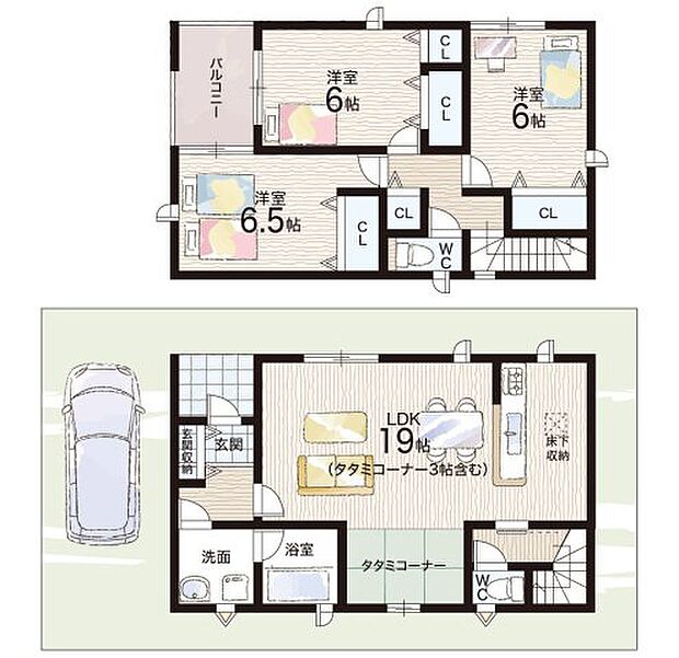 【3LDK】○木屋小学校・・・徒歩6分 ○友呂岐中学校・・・徒歩14分