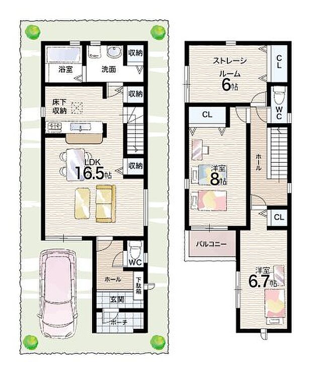 【2LDK+S(納戸)】○園田小学校・・・徒歩13分 ○園田中学校・・・徒歩11分