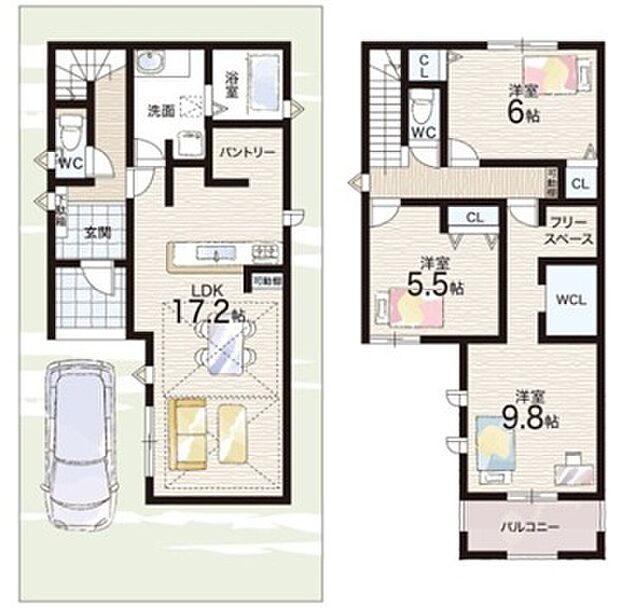 【3LDK】○尼崎北小学校・・・徒歩10分 ○塚口中学校・・・徒歩20分