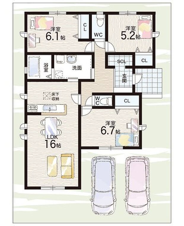【3LDK】○御園小学校・・・徒歩10分 ○玉園中学校・・・徒歩24分
