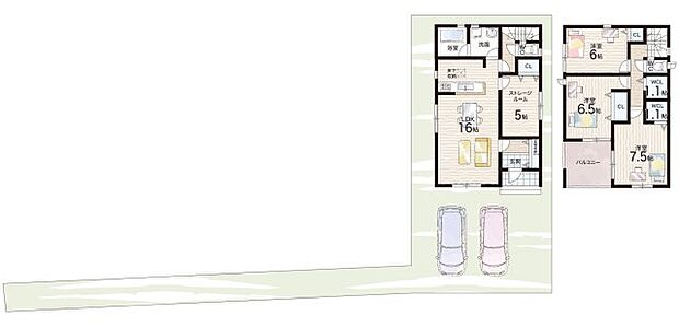 【3LDK+S(納戸)】○上牧第二小学校・・・徒歩3分 ○上牧第二中学校・・・徒歩13分