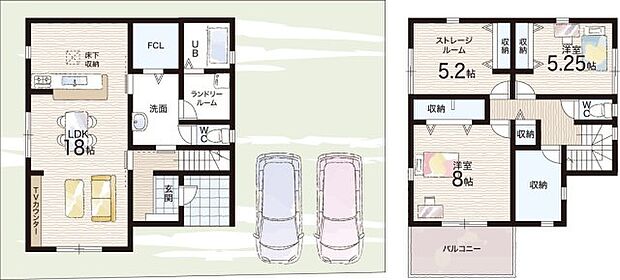 【2LDK+S(納戸)】○川西小学校・・・徒歩5分 ○式下中学校・・・徒歩13分