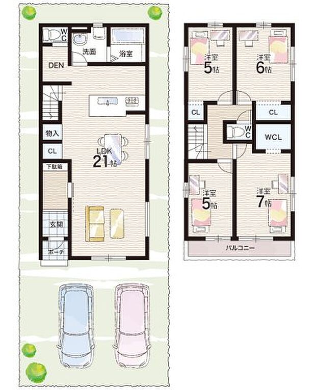 【4LDK】○三山木小学校・・・徒歩14分 ○田辺中学校・・・徒歩24分