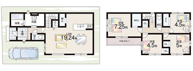 【4LDK】○西小学校・・・徒歩3分 ○第八中学校・・・徒歩17分