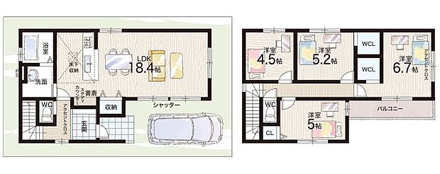 【4LDK】○荻野小学校・・・徒歩2分 ○荒牧中学校・・・徒歩22分