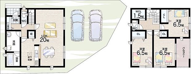 【3LDK】○平群小学校・・・徒歩8分 ○平群中学校・・・徒歩15分