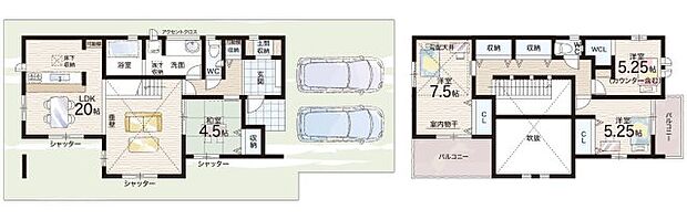【4LDK】○浮孔小学校・・・徒歩4分 ○片塩中学校・・・徒歩2分