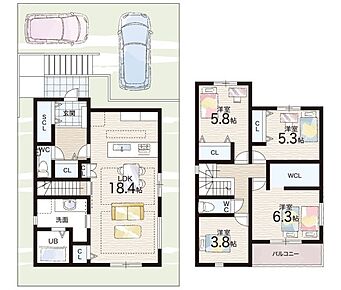 ○甲緑小学校・・・徒歩11分 ○大原中学校・・・徒歩18分 