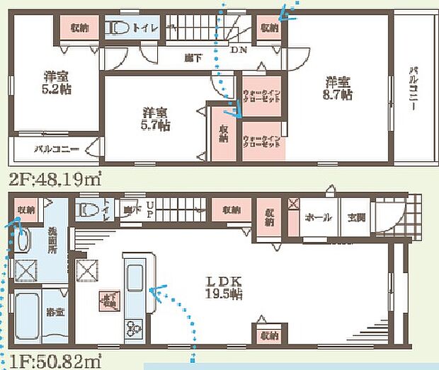【3LDK】○点野小学校・・・徒歩17分 ○第八中学校・・・徒歩14分