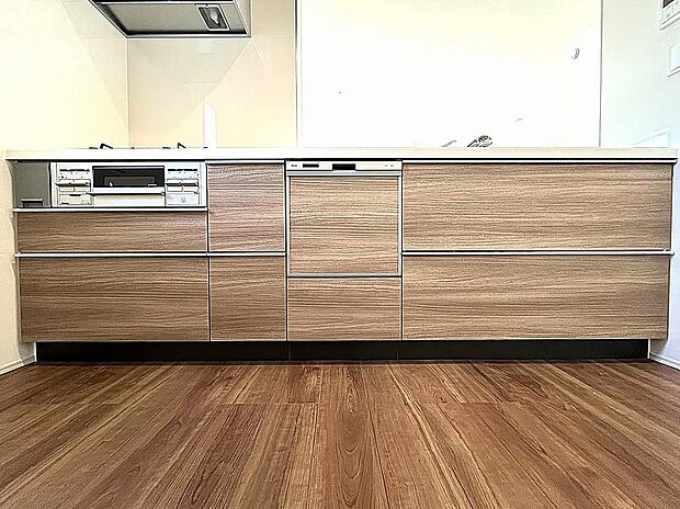 【【1号棟】キッチン】木目調のお洒落なキッチン♪