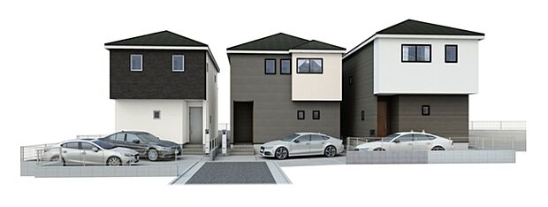 【外観パース】■外観、間取り、陽当たり、風通り、リビング、キッチン、駐車、スペース、眺望、街並み、周辺環境など、こちらの物件で毎日の暮らしに役立つポイント「知って納得」生活イメージを詳しく説明させて頂きます。