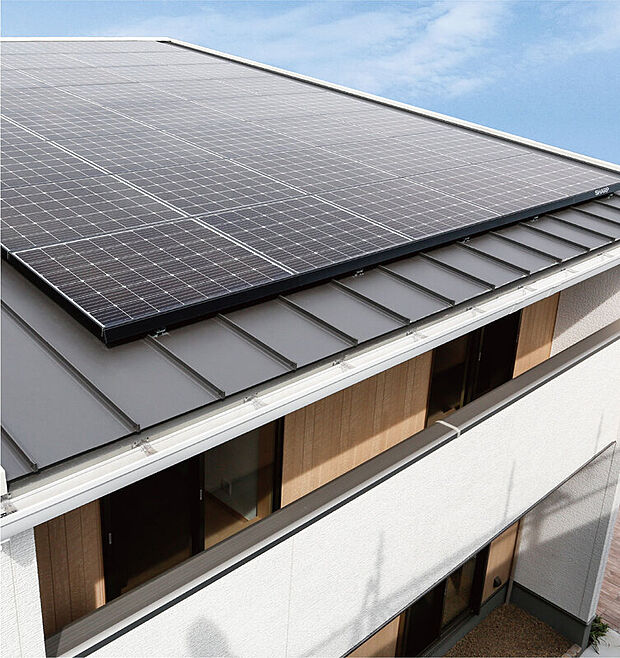【太陽光発電システム】明るい昼間に発電し、余った電力は電力会社に売却。夜間は電力を買うなど、太陽の恵みである電力の売買を自動で行うシステムです。家計と地球環境にも、かしこいソーラーライフが実現できます。