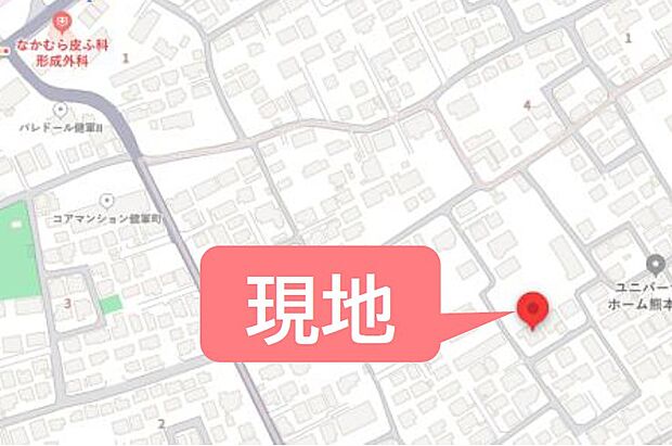 現地案内図 カーナビ設定:上益城郡益城町大字古閑29-12付近