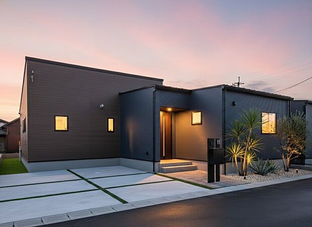 【外観】建物 完成しました! ※2026年2月16日撮影 ※外構をイメージしてみました。