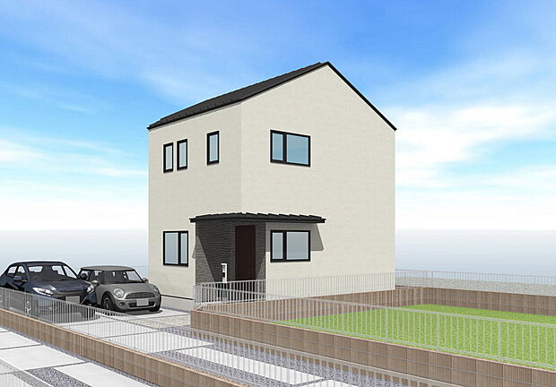 ◆2号地　外観◆
回遊動線で家事効率アップ。すっきりシンプルで快適な家。