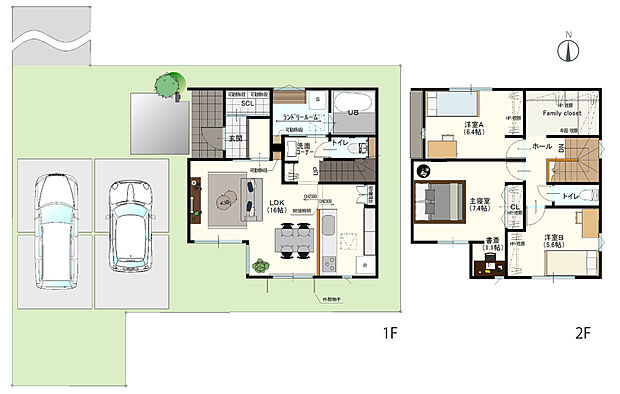 ◆3号地　間取り図◆
3LDK＋ファミリークローゼット＋書斎コーナー